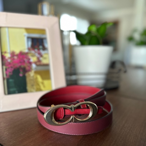 Red and Gold Coach Belt - Signature C Buckle, 25 Mm, L - Picture 1 of 2